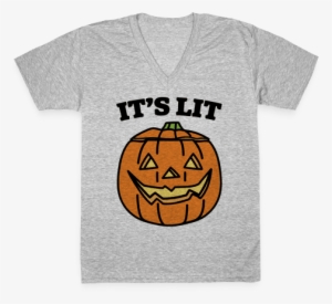 It's Lit Jack O' Lantern V-neck #362724