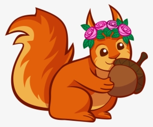 Red Squirrel Clipart Transparent Background - Squirrel Acorn Clip Art #362891
