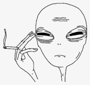 Aesthetic Smoke Smoking Tumblr - Alien Smoking Drawing #363905