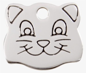 Cat Face Red Dingo Stainless Steel Pet Id Tag #364611