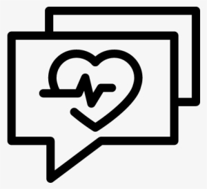 Speech Bubbles With A Heart With A Lifeline Vector - Health Talk Icon #3600407