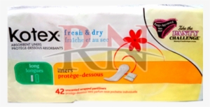 Fresh & Dry Liners, Long 42ct - Kimb Clark Pad Maxi Kotex Reg Abs 24ea/pk 12pk/cs #3601342