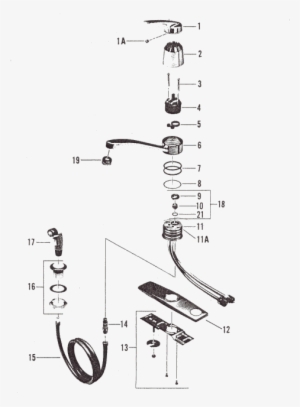 Repair Parts For American Standard S Aquarian Kitchen - American Standard 4201 Faucet Parts #3602113