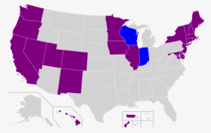 Blue Map Of United States #3602580