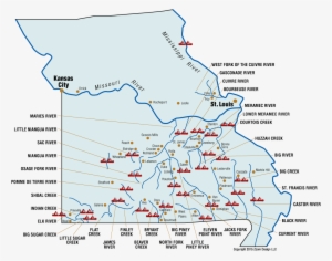 Statewide River Map Missouri Rivers Floats Canoes Kayaks - Missouri Map Missouri River #3602650