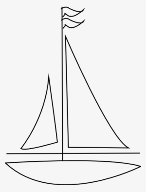 Sailing Boat Clip Art At Clker - Line Drawing Sail Boat - Free ...