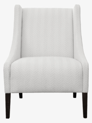 Front View Of Light White Upholstered Wing Back Lounge - Club Chair #3609604