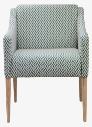 Front View Of Green And White Abstract Print Upholstered #3609659