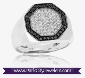 Diamond And Black Diamond Ring - Elk Ivory Tooth Trophy Antler Ring #3611032