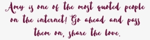 Amy Most Quoted People Text - Romance Love Text Png #3612215