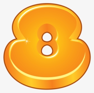 Orange Cartoon Number Eight Png Clipart Image Numbers - Cartoon Number Png #3612547