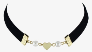 Choker Necklace Png - New Faux Pearl Heart Velvet Choker Necklace, Jewelry #3612869