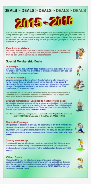 For Further Information Please Use This Contact Link - Leominster Golf Club #3613638