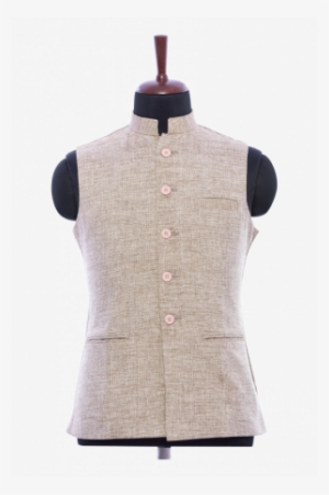 Beige Jute Waistcoat - Jacket #3615055