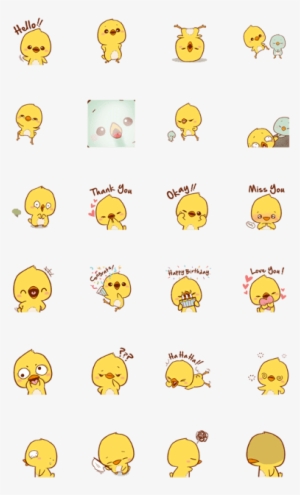 Cute Yellow Chick - Line #3615520