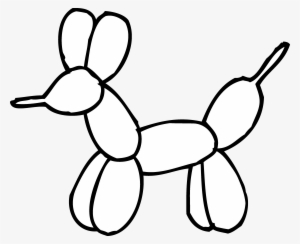 Balloons Clipart Black And White - Easy Balloon Animal Drawings #3616407