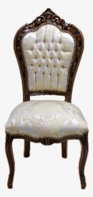 Dining Chair Brown Frame, Biege Royal Flowers - Chair #3616775