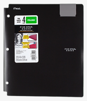 Five Star High Cap 4-pocket Folder, Black #3617177 Five Star High Cap 4-pocket Folder, Black #3617177