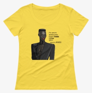 Image Of Grace Jones Sheer Scoopneck T-shirt - Shirt #3617266