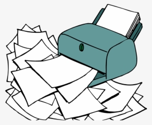 Picture Of Printer Spewing Out Paper - Cartoon Printer With Paper #3617373