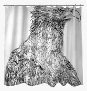 Vector Black & White Drawing Shower Curtain • Pixers® - Sketch #3618412