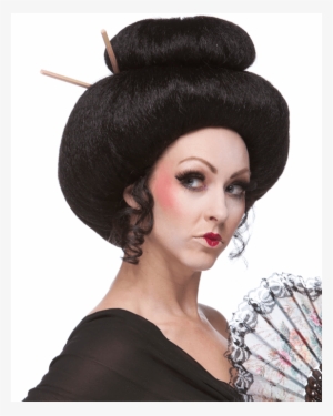 Sepia Deluxe Japanese Geisha Lady - Deluxe Japanese Beauty Wig #3621658