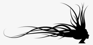 Flowing Hair Silhouette Png #3621958