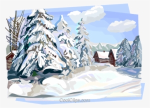 Russian Winter Nature Scene Royalty Free Vector Clip - Winter Scene Clipart Transparent #3622711