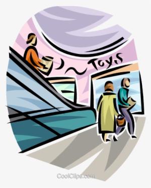 People In A Shopping Mall Royalty Free Vector Clip - Shopping Mall Cartoon Png Royalty Free #3623113