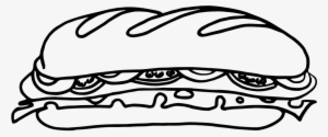 Healthy Food Clipart Healthy Sandwich - Sandwich Black And White Png #3625365