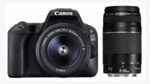 Canon 200d Double Zoom Kit - Canon Eos 200d Black + 18-55mm Is Stm + 75-300mm Dslr #3626900