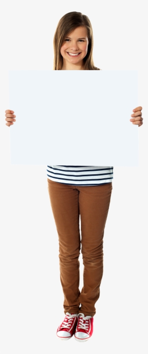 Girl Holding Banner Png Image - Portable Network Graphics #3627898