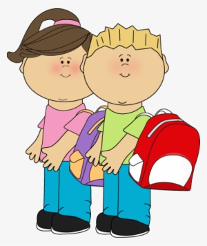 Kids Going To School - Clip Art #3628081