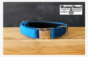 'arthur' Harris Tweed Dog Collar - Blue Dog Collars Uk #3630775