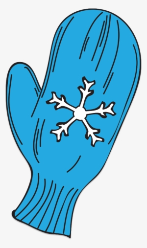 Single Blue Mitten With Snowflake Decoration Transparent - Portable Network Graphics #3631070