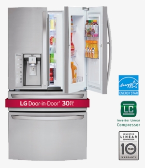 Lg 29.7 Cu. Ft. 4-door Refrigerator – Stainless Steel #3632088