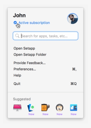 Click The Setapp Menu Icon And Click On Your Subscription - Menu Bar #3633025