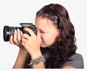 Young Charming Woman Taking Photo With Digital Camera - Still Camera Girl Png #3634340