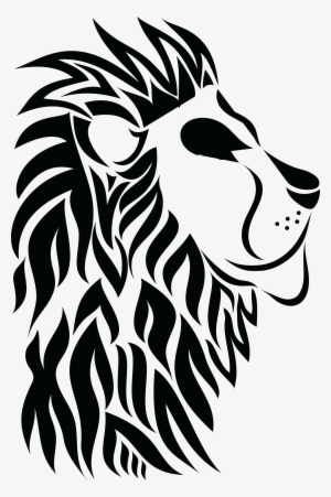 Free Clipart Of A Profiled Male Lion, Black And White - Silhouette Black And White Lion Png #3635243