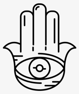 Hamsa Hand Vector - Hand Of Hamsa Outline #3636089