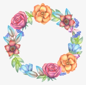 Colorful Flowers And Garlands Flowers Transparent Decoration - Wreath #3636584