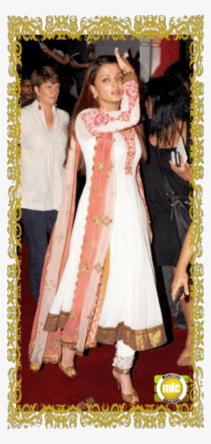 Indian Bollywood Designer Replica Aishwarya Rai Gorgeous - White Anarkali Suit Online Shopping #3638999