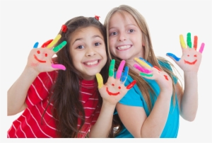 Girls With Paint On Hands - Child #3639275