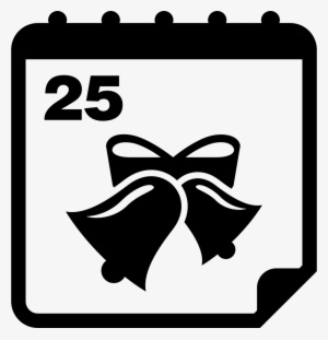 Calendar Page With Christmas Bells On Day 25 Comments - Calendar Birthday Icon Png #3639732