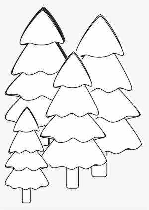 Tree Line Clipart - Outline Of Group Of Trees #3640115