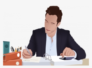 Gig Title - Man In Office Clipart #3640645