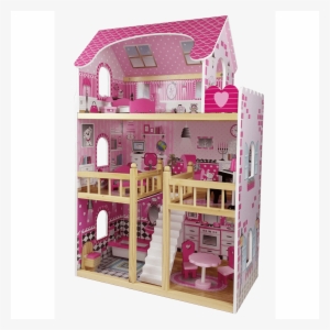 Butternut 3 Storey Dolls House With Furniture - Wooden Dolls House Large #3644777