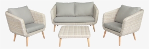 Vermont / Grey Eucalyptus Wood Wicker Sofa - Furniture #3644826