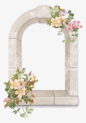 Cadres Et Bordures - Window With Flowers Png #3645312