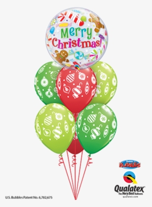 Merry Christmas Bubble Balloon Bouquet - Buque De Baloes Qualatex #3648101